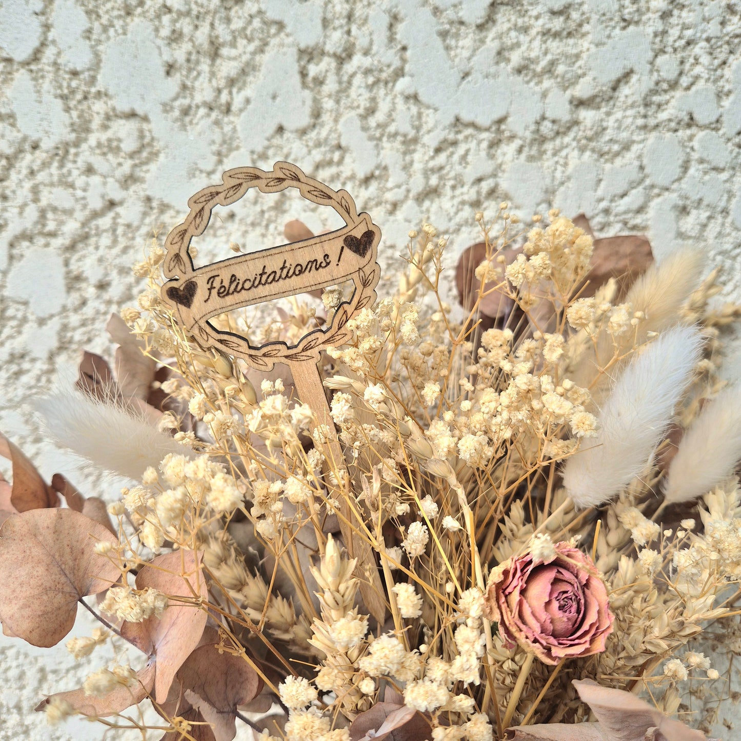 Décoration pour bouquet ou plante - Mariage personnalisable
