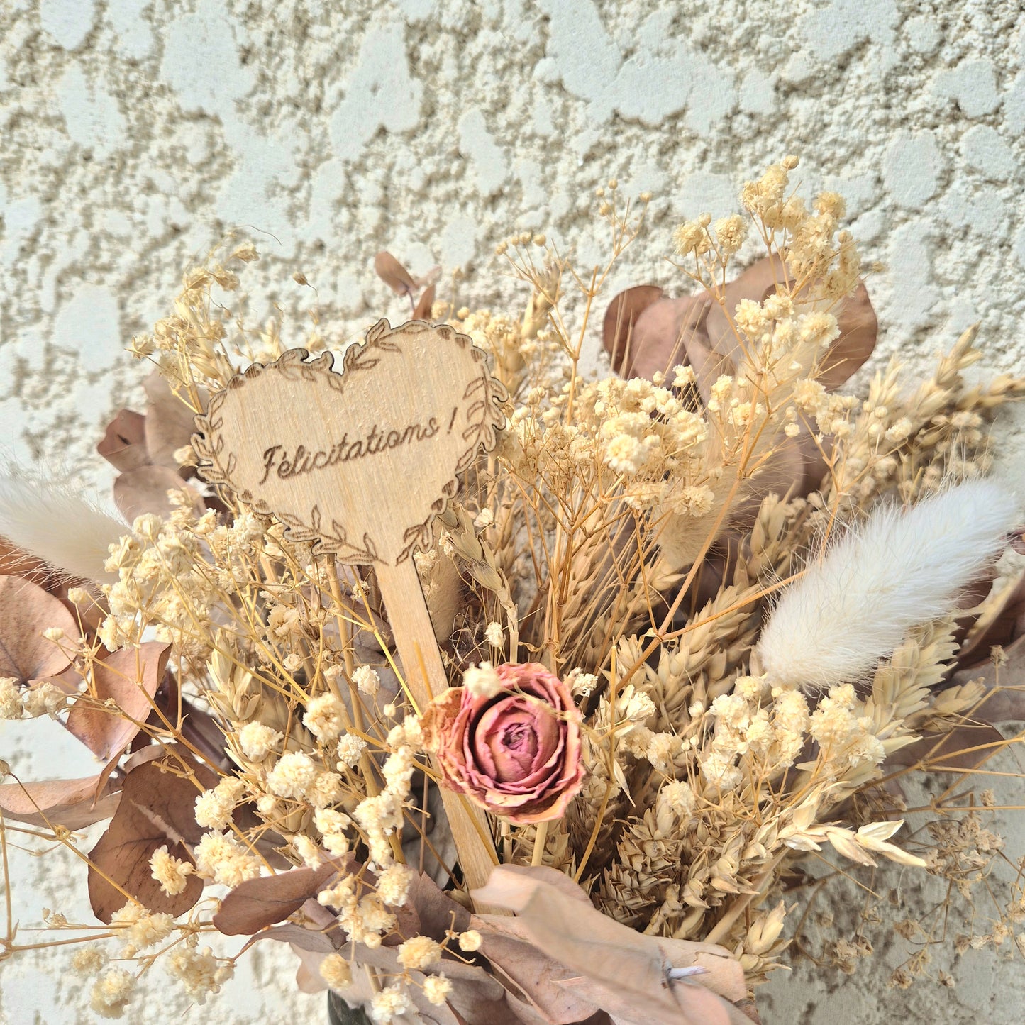 Décoration pour bouquet ou plante - Mariage personnalisable