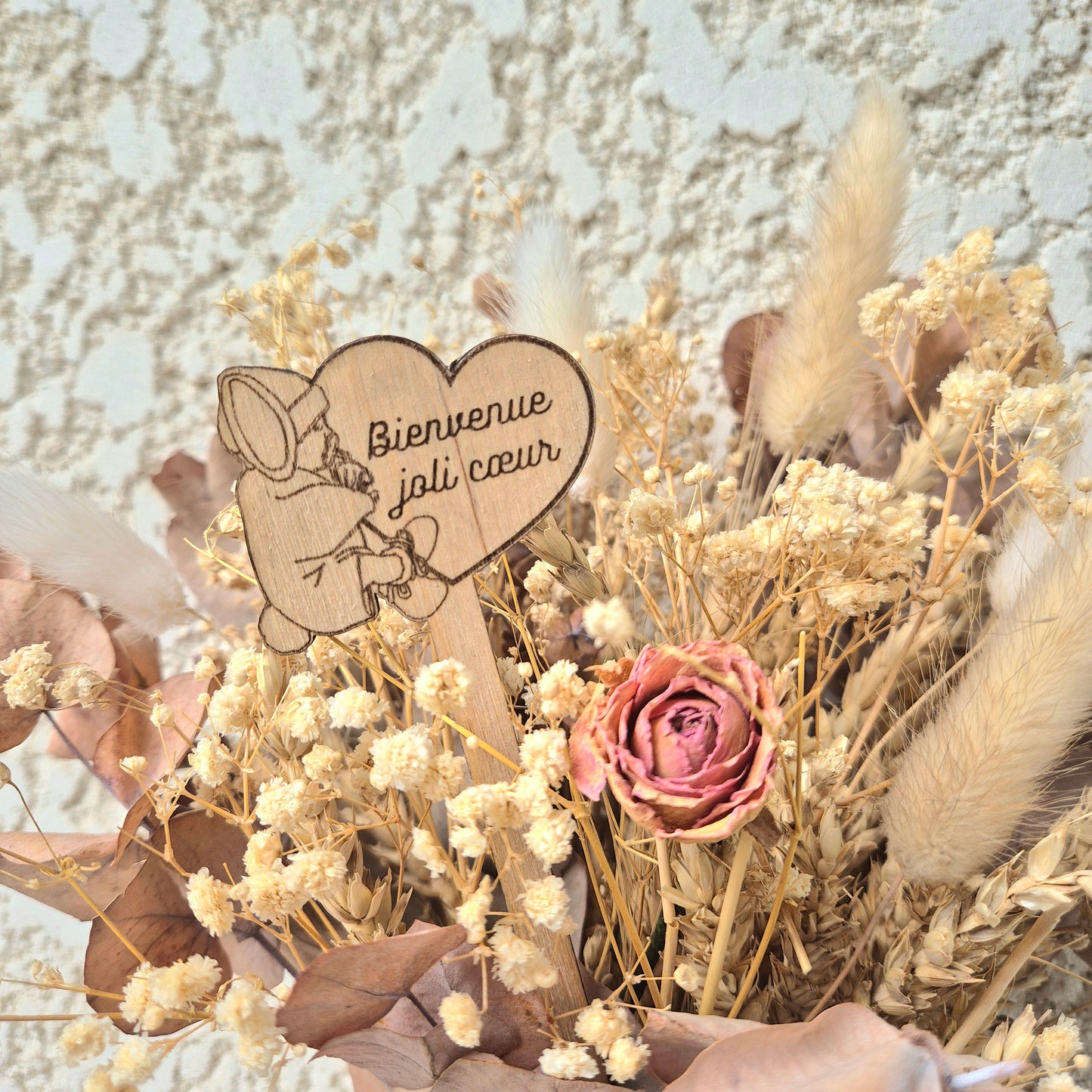 Décoration pour bouquet ou plante - Naissance personnalisable