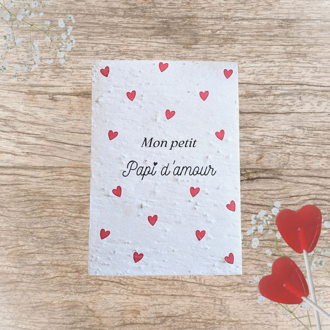 Carte à planter collection Amour Papi d'amour personnalisable