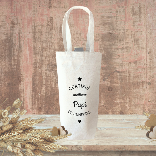 Sac à bouteille certifié meilleur Papi - personnalisable