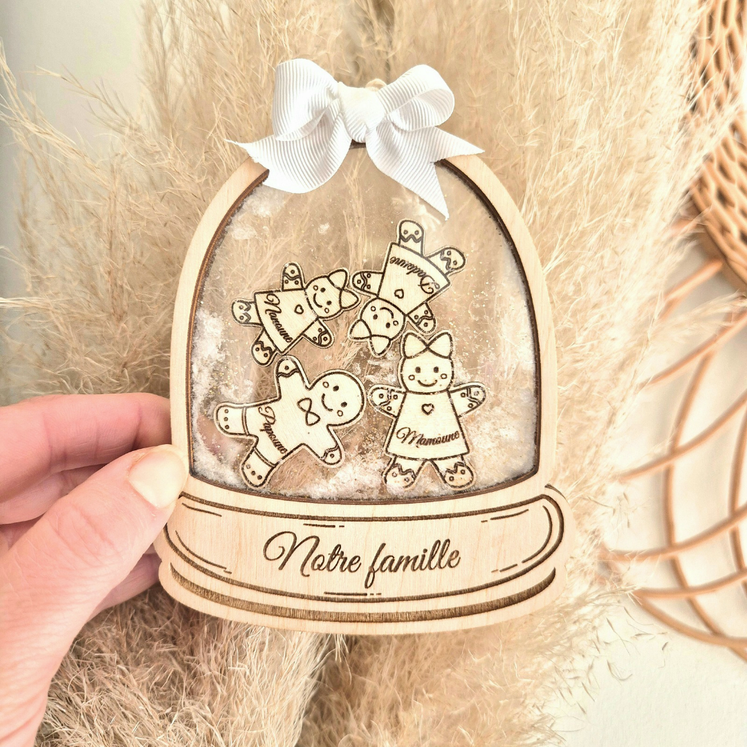 Boule à neige famille personnalisée