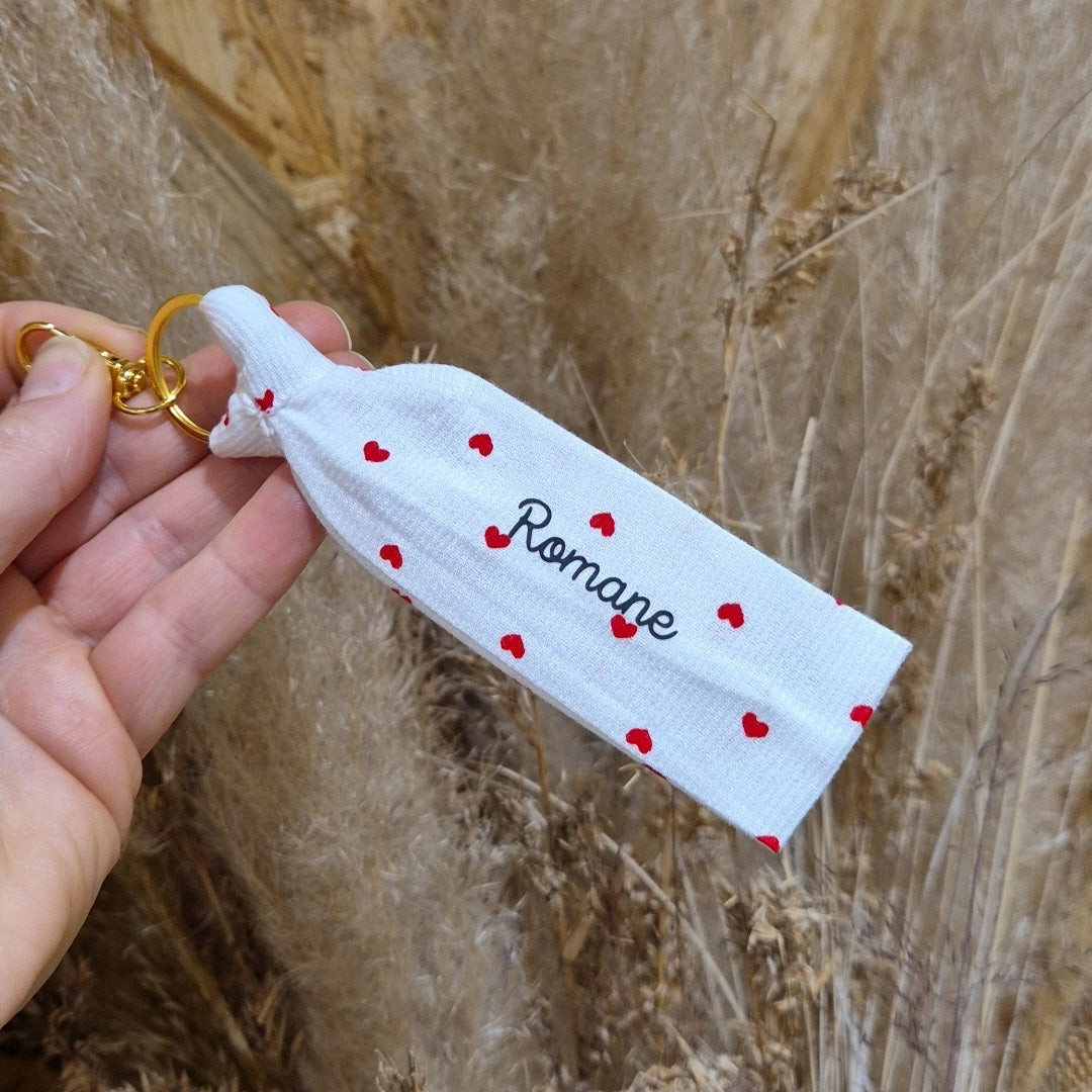 Porte-clés Amour - collection Amour coton imprimé - personnalisable