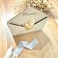 Enveloppe bois et fleurs séchées personnalisée - Mamie