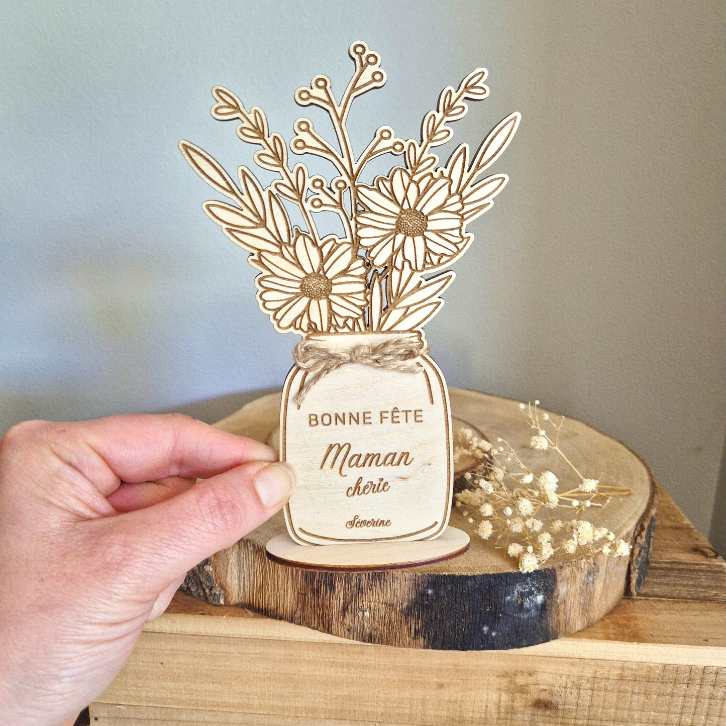 Pot de fleurs sur son socle personnalisé