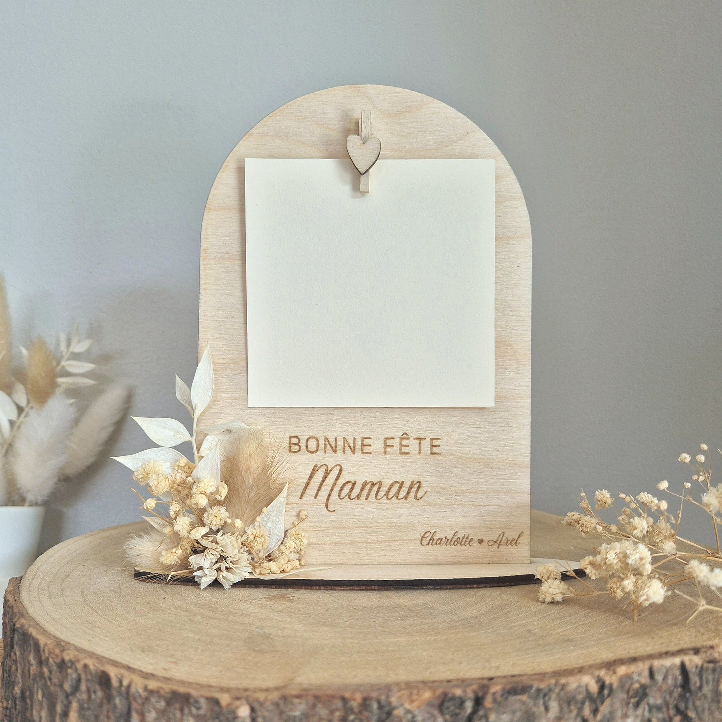 Petit tableau photo fleuri sur son socle personnalisé