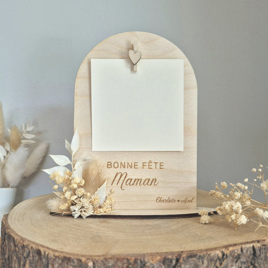 Petit tableau photo fleuri sur son socle personnalisé
