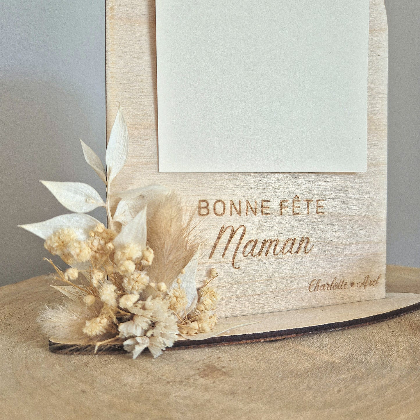 Petit tableau photo fleuri sur son socle personnalisé