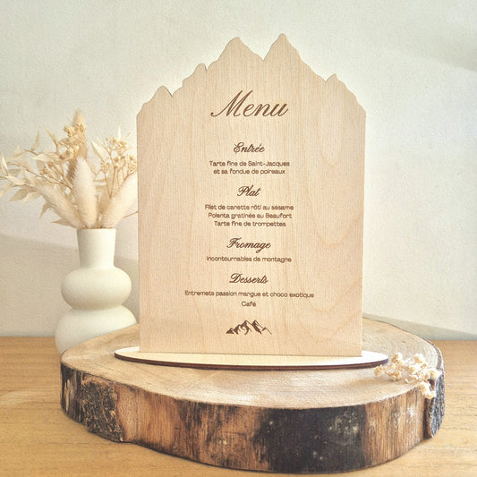 Menus en bois personnalisé