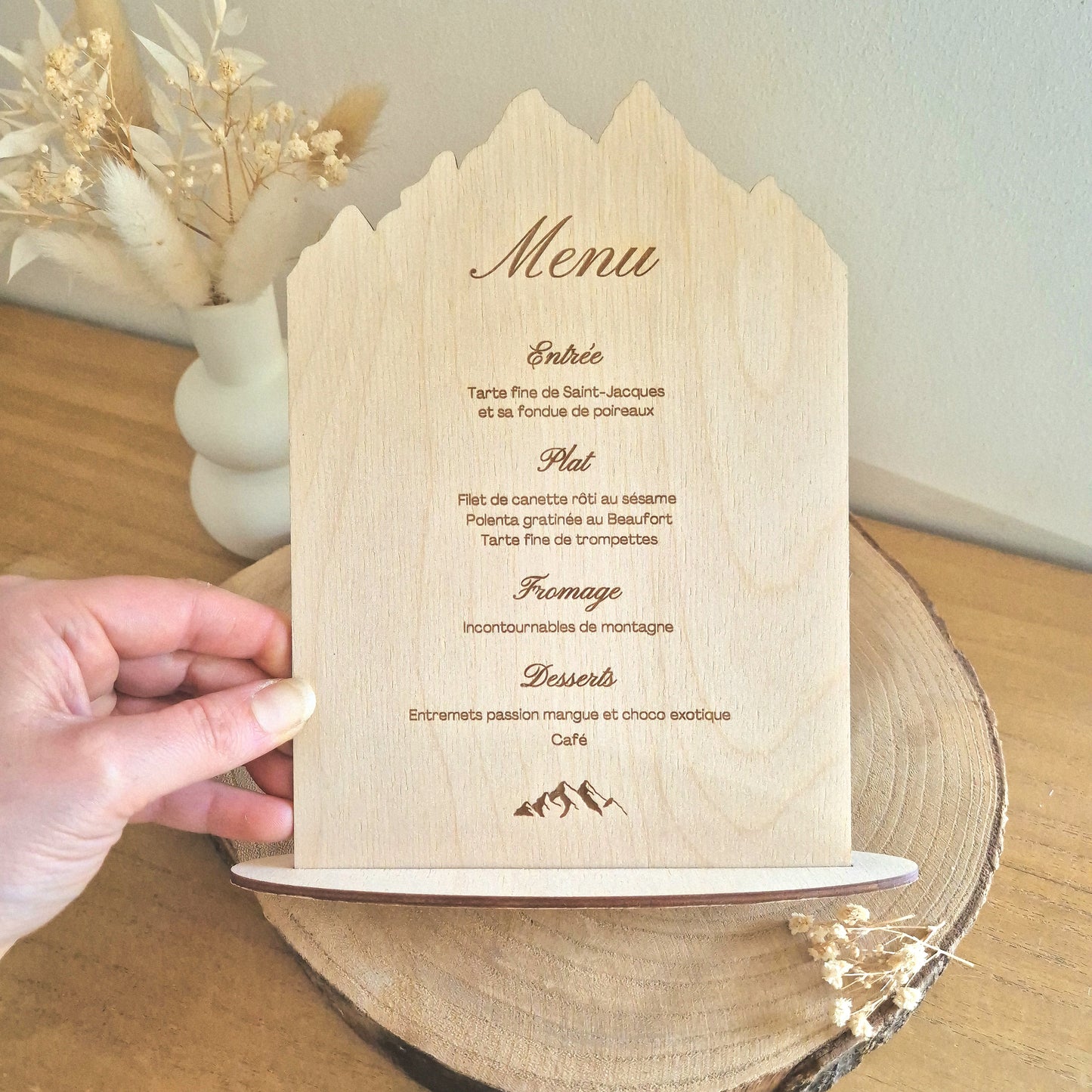 Menus en bois personnalisé