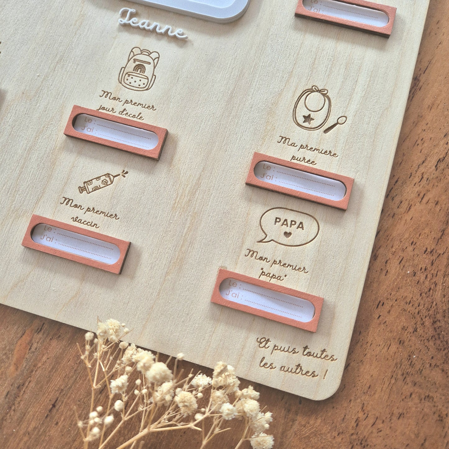 Tableau personnalisé mes premières fois