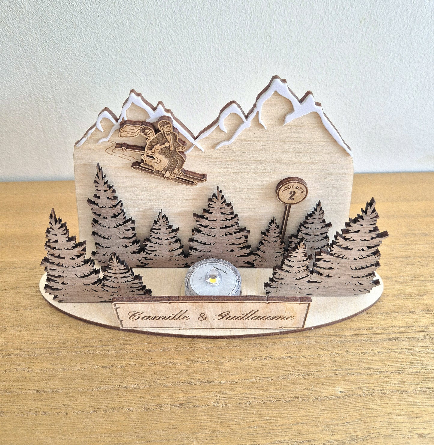 Photophore 3D montagne ski