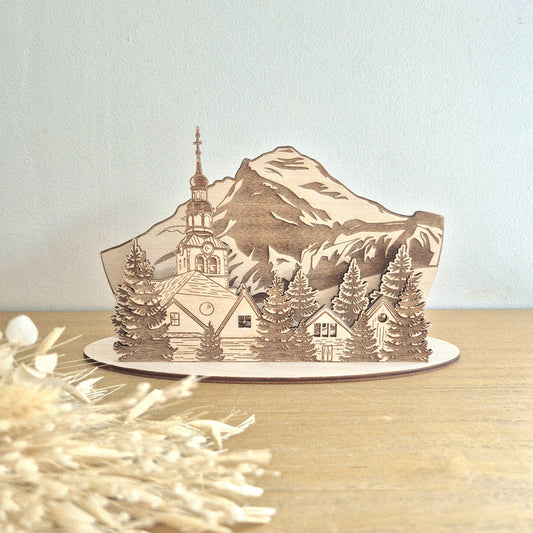 Photophore 3D village de montagne