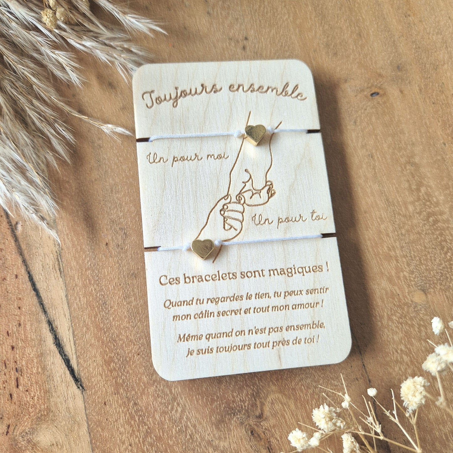 Carte bracelets de séparation cadeau duo - Toujours ensemble