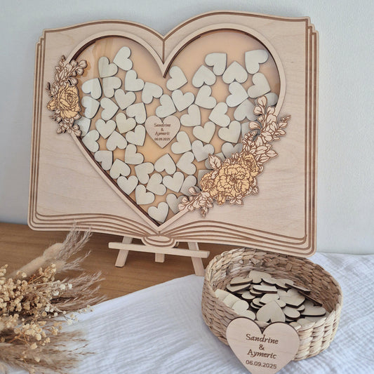 Livre d'or revisité mariage - Tableau tirelire personnalisé