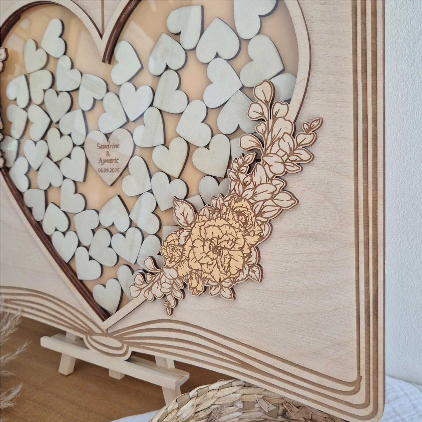 Livre d'or revisité mariage - Tableau tirelire personnalisé
