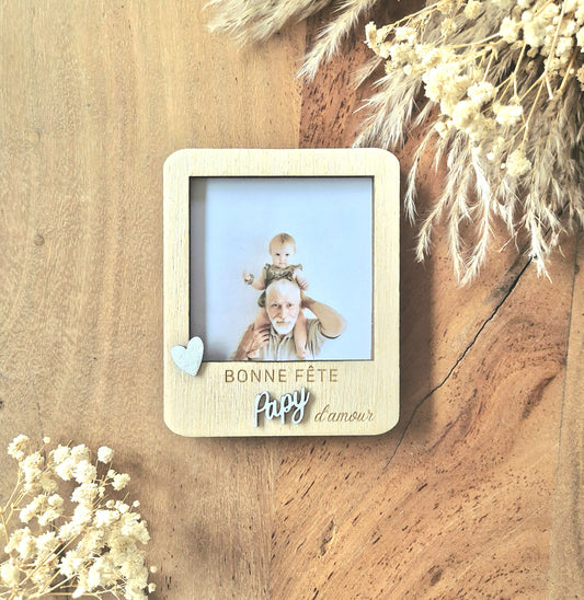 Magnet Polaroïd photo personnalisable - Bonne fête Papy