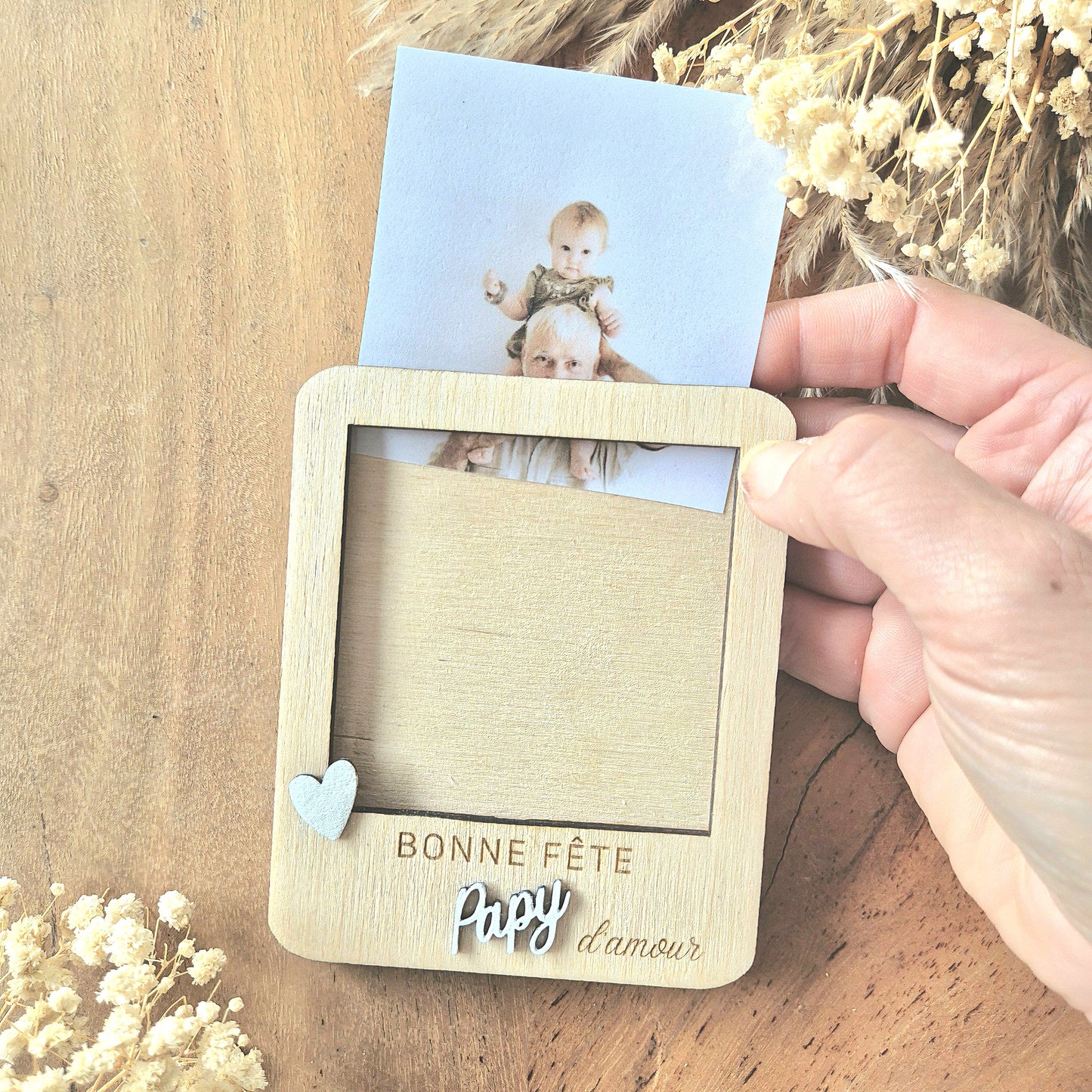 Magnet Polaroïd photo personnalisable - Bonne fête Papy