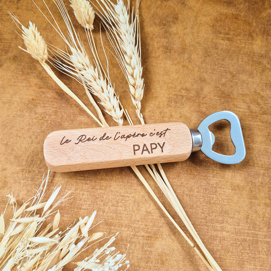Décapsuleur en bois personnalisé - Cadeau Papy