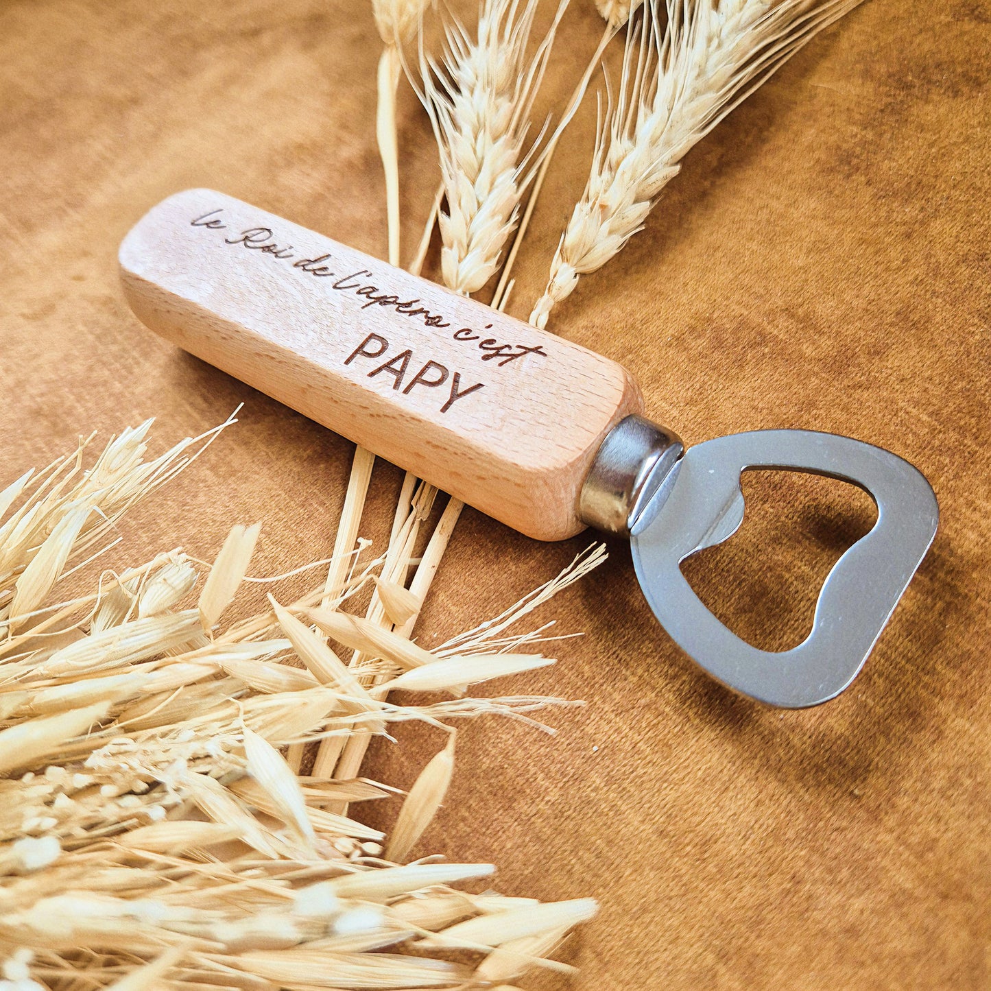 Décapsuleur en bois personnalisé - Cadeau Papy