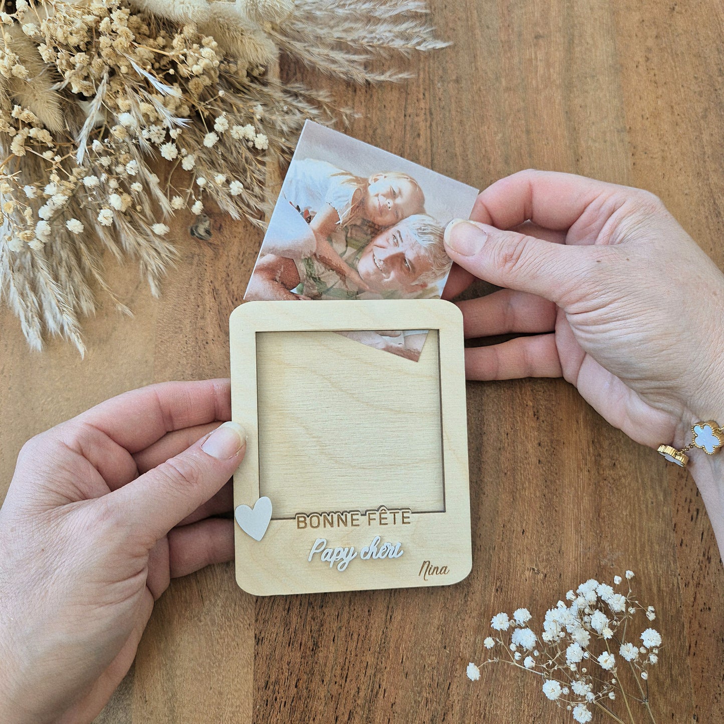 Magnet Polaroïd photo personnalisable - Cadeau / fête Papy