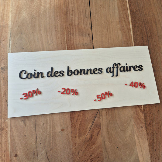 Pancarte sur-mesure pour boutique