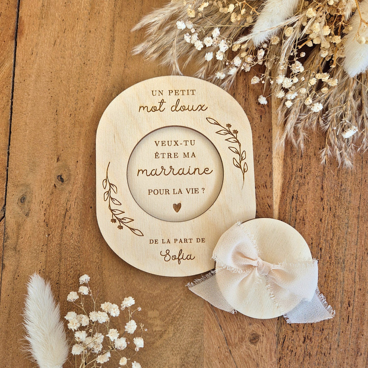 Carte surprise demande marraine personnalisée