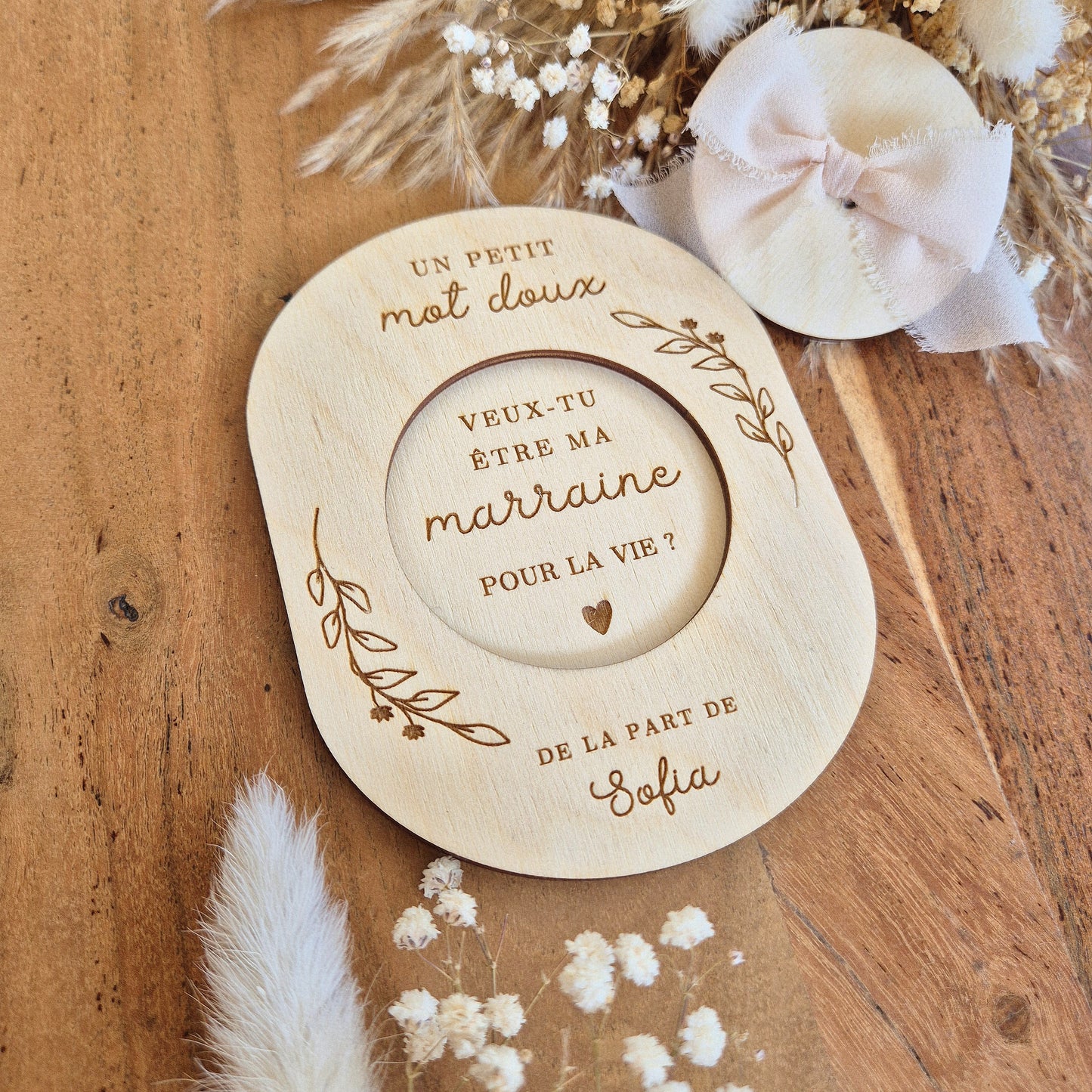 Carte surprise demande marraine personnalisée