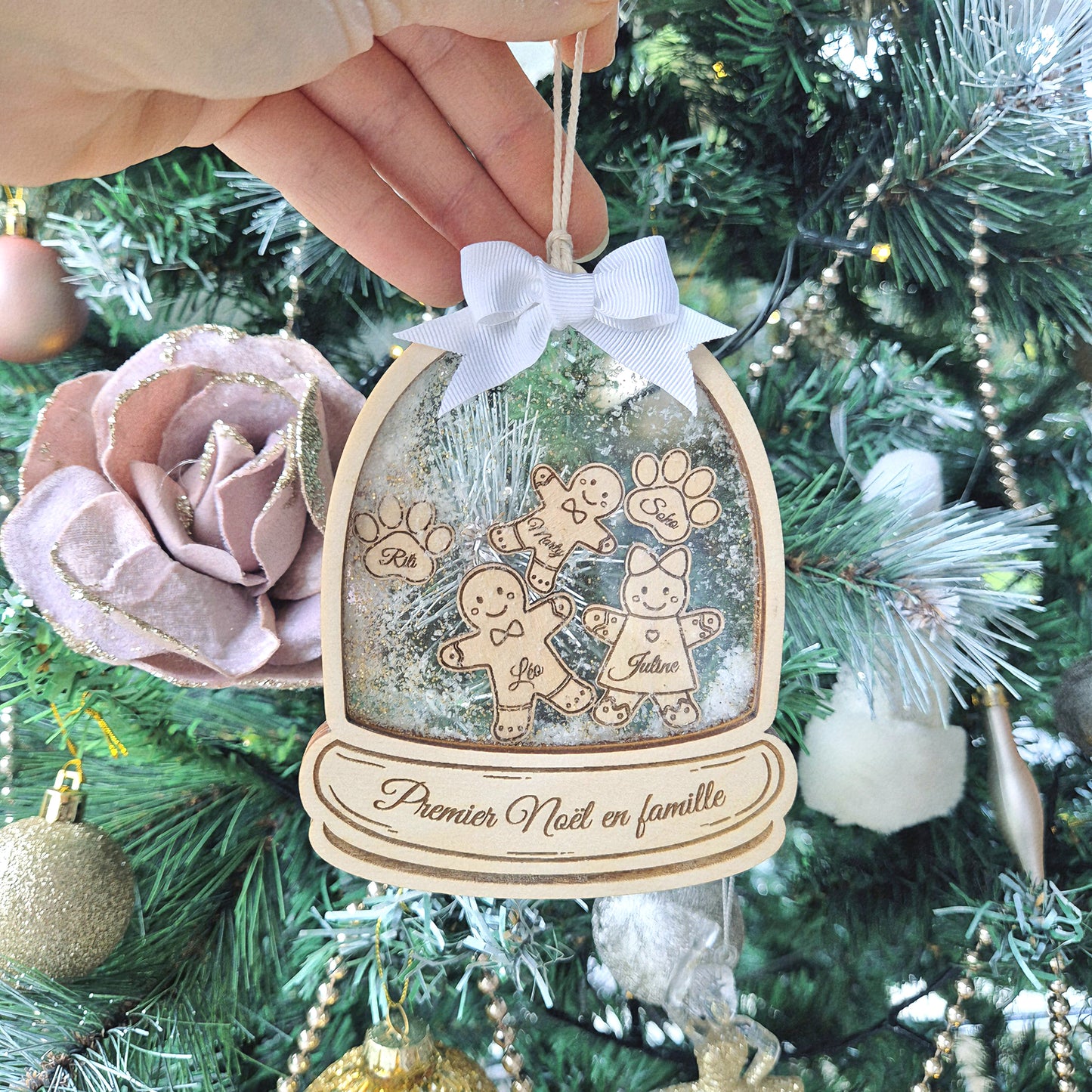 Boule à neige famille personnalisée