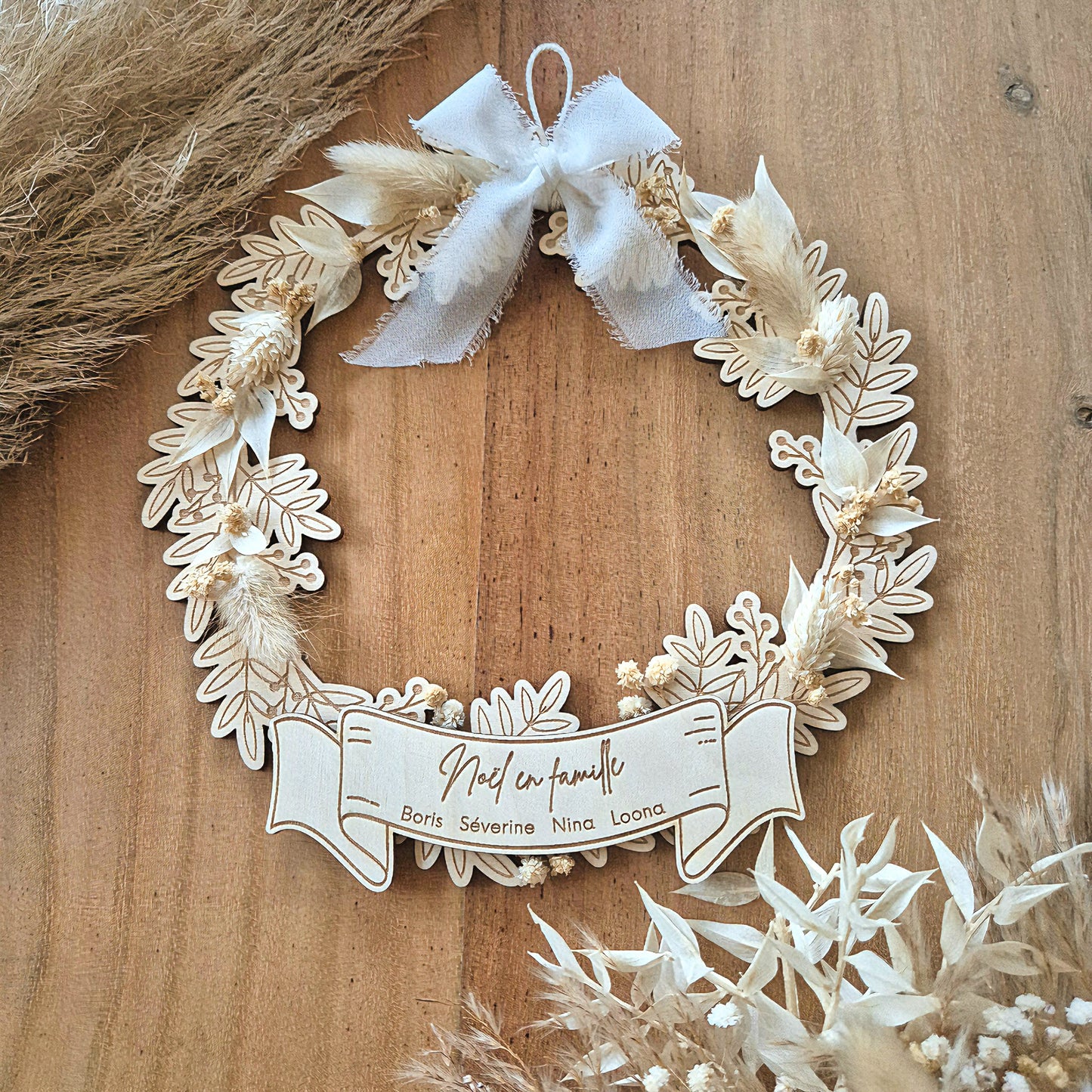 Couronne fleurs séchées personnalisée