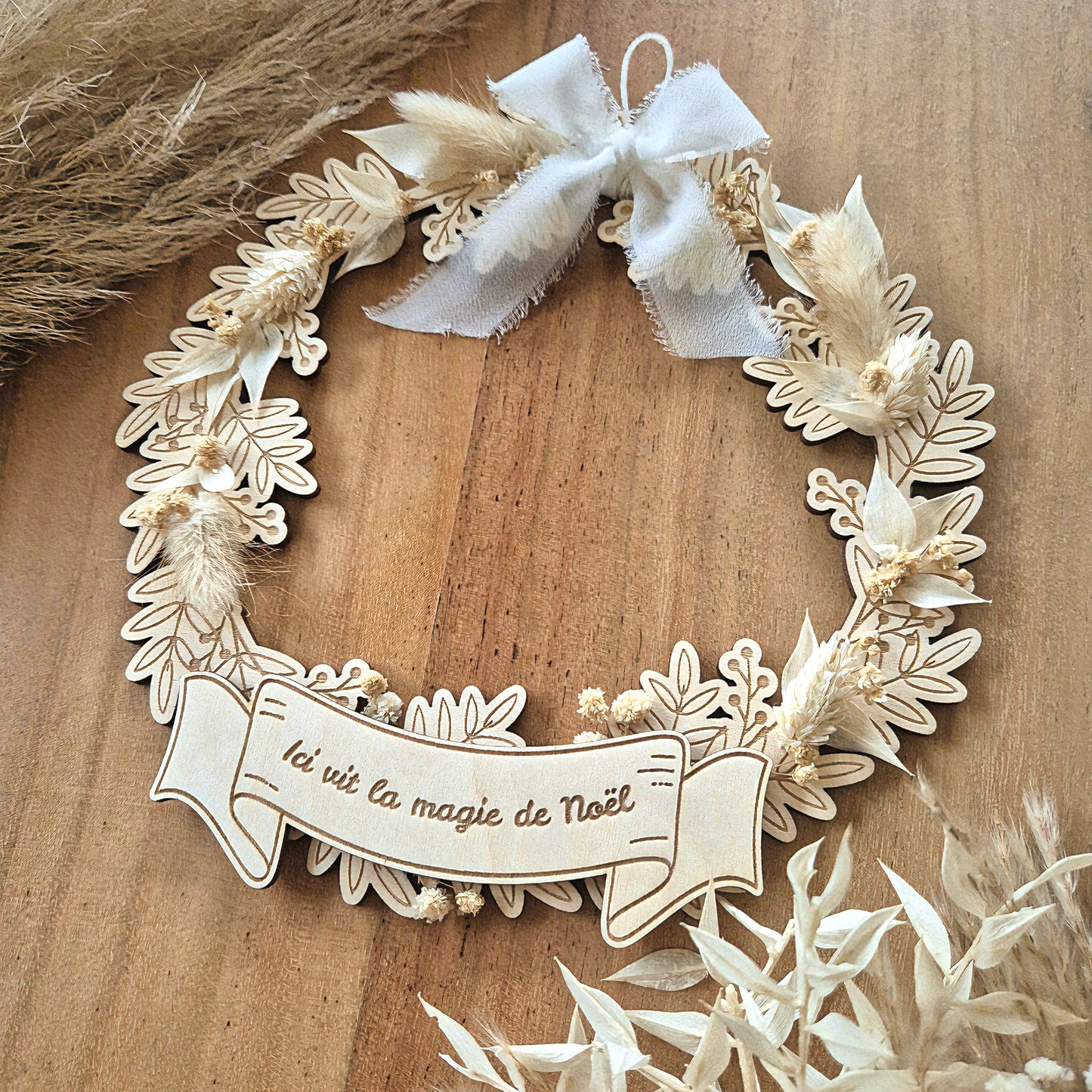 Couronne fleurs séchées personnalisée