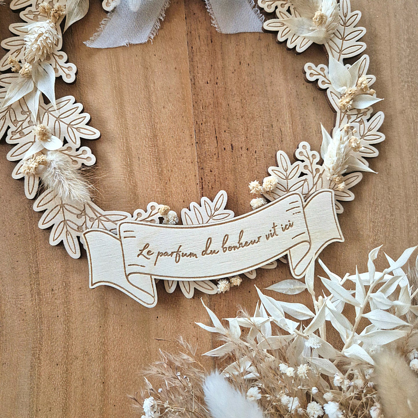 Couronne fleurs séchées personnalisée