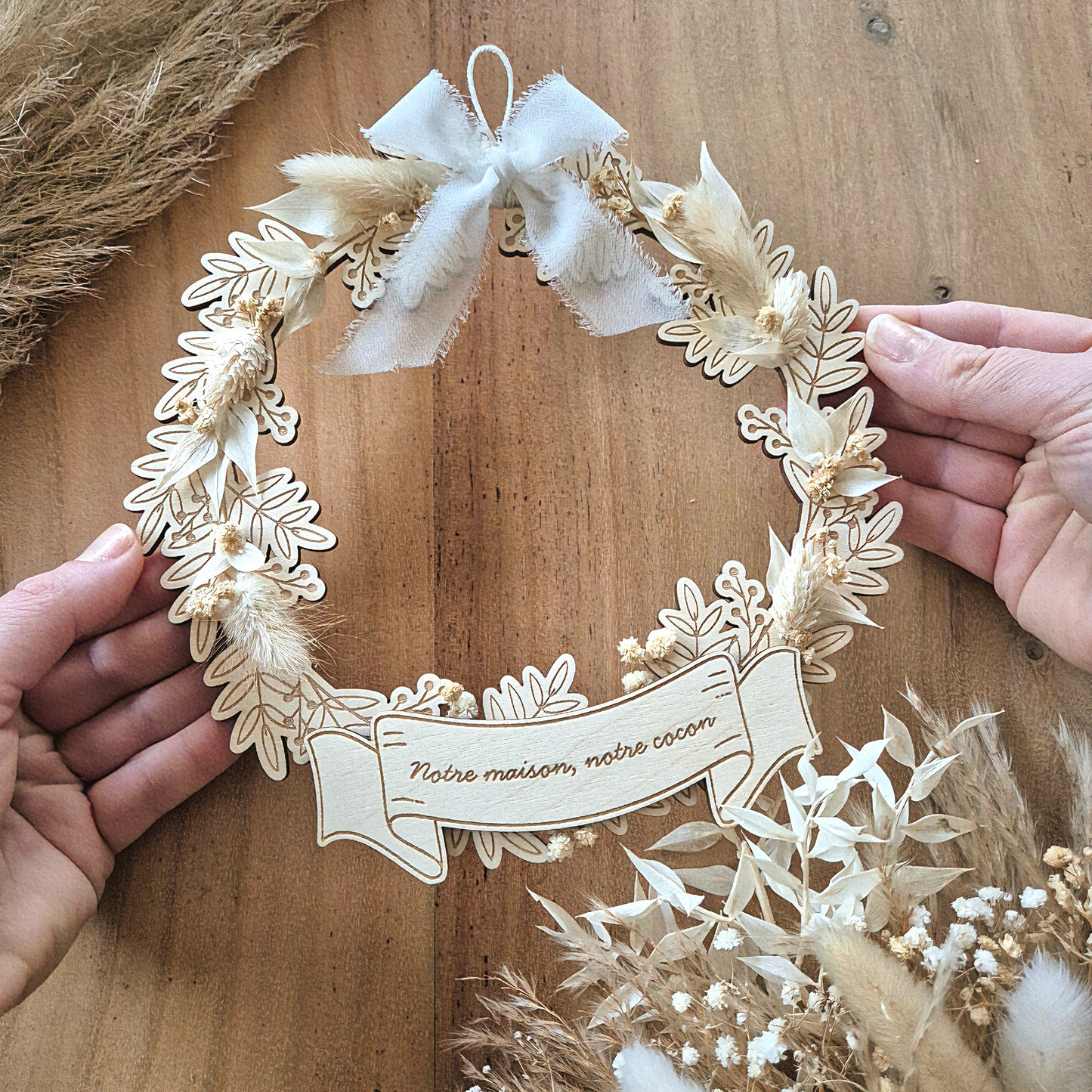 Couronne fleurs séchées personnalisée