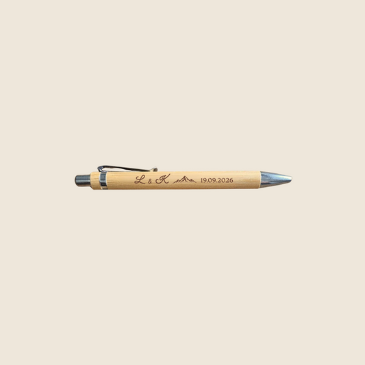 6 stylos en bois personnalisés - Mariage Lauriane & Kévin