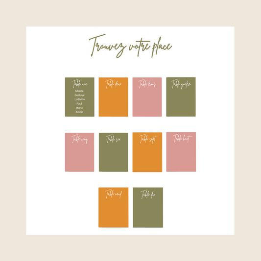 Création d'éléments pour plan de table - Mariage Hélène & Jérôme