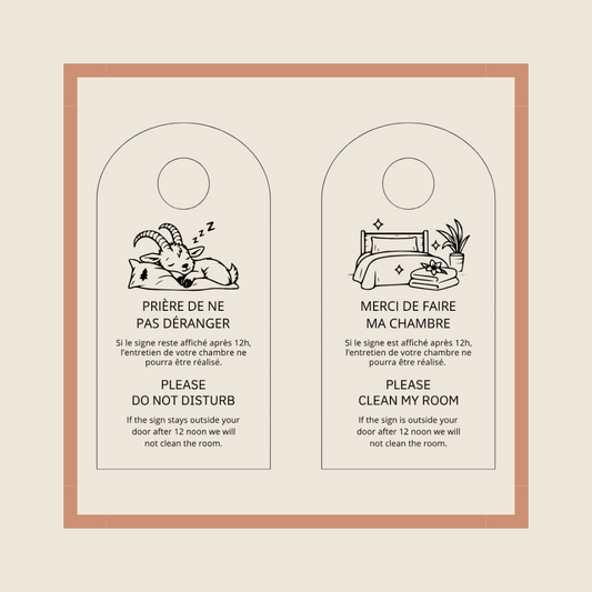 100 pancartes pour portes de chambres hôtel Le Dahu