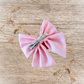 Barrette grand nœud ruban rose bonbon