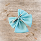 Barrette grand nœud ruban menthe