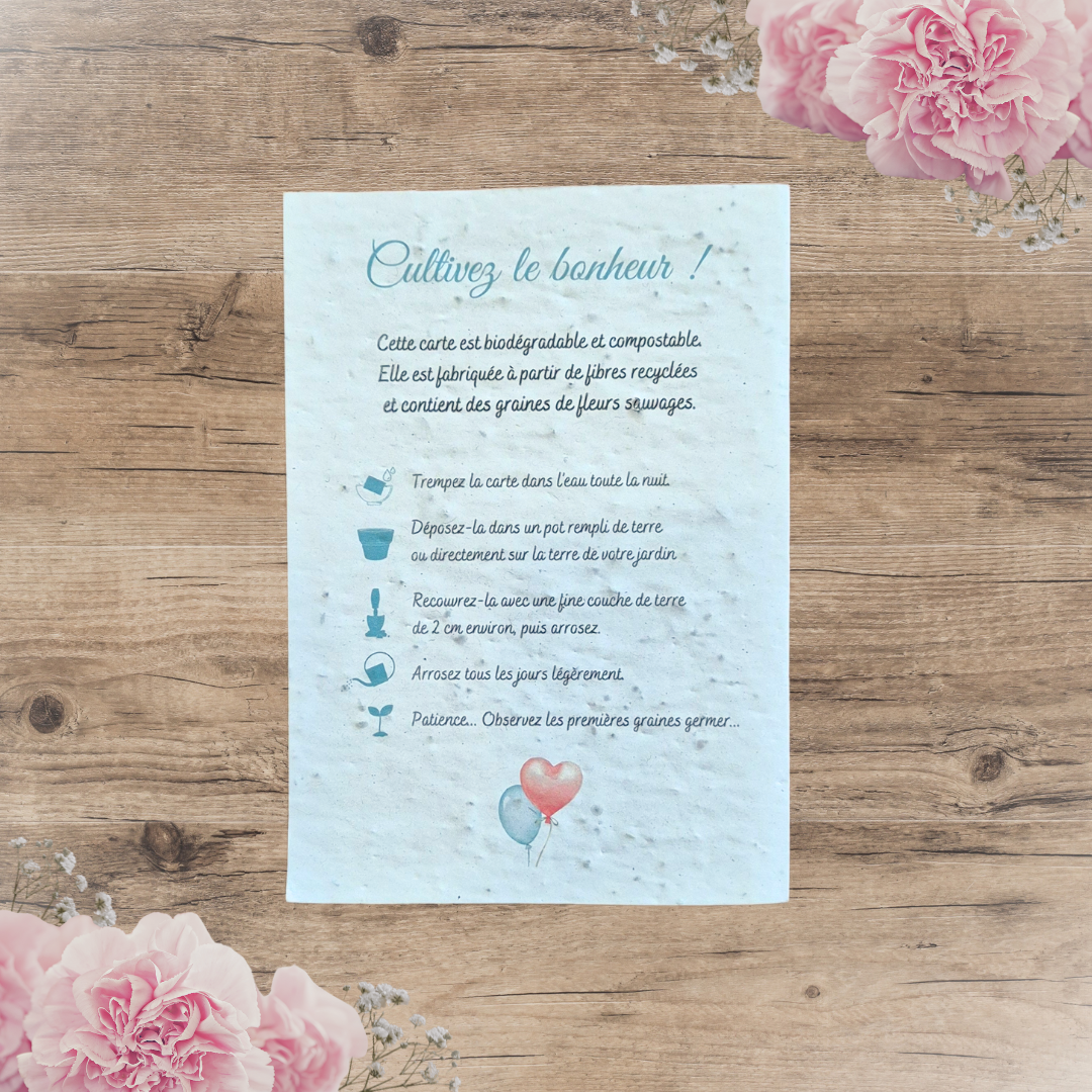 Carte à planter personnalisée Mariage