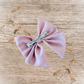Barrette grand nœud ruban lilas pastel