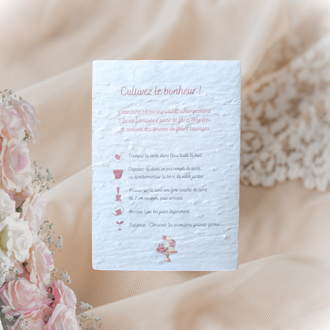 Carte à planter personnalisable Mariage