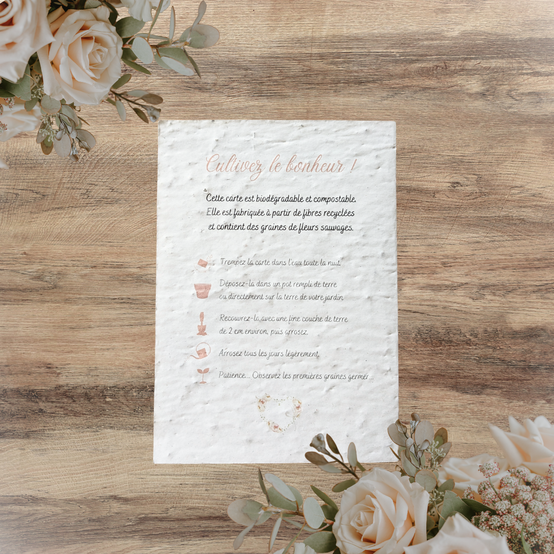 Carte à planter personnalisée Mariage
