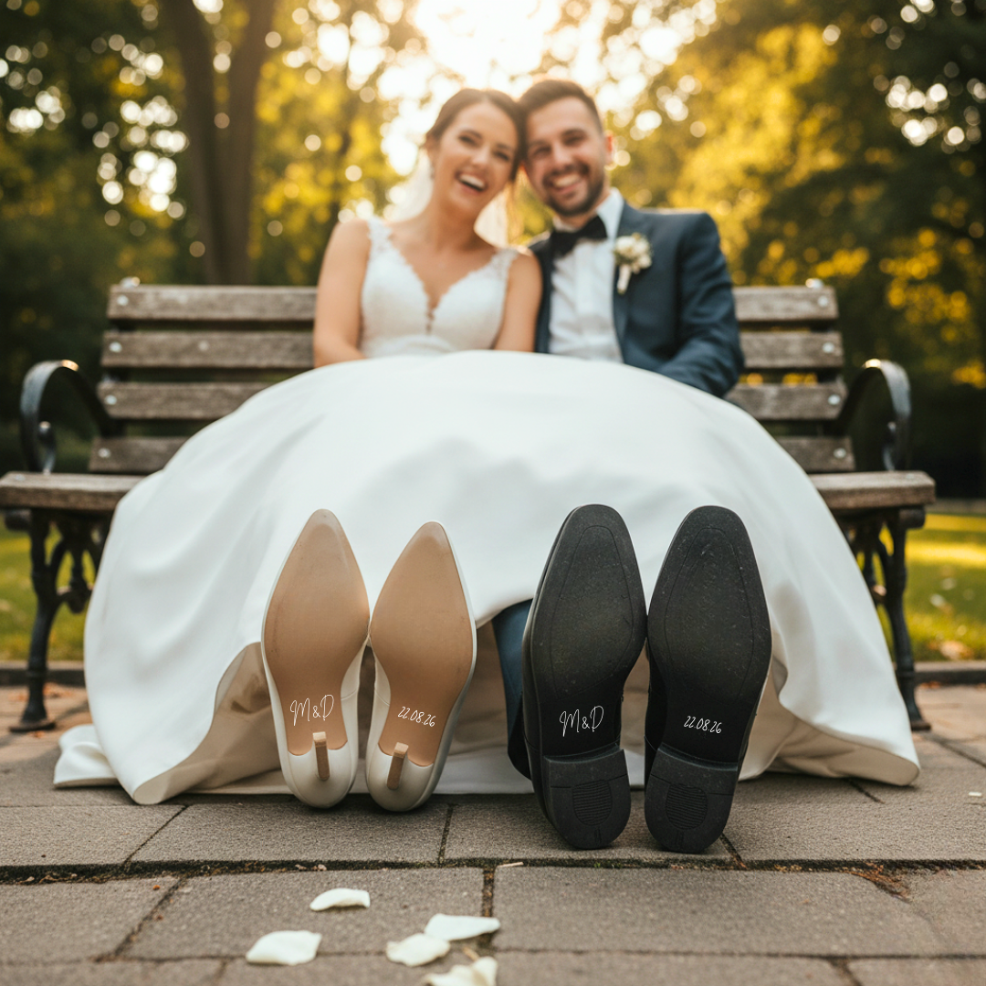 Stickers personnalisés pour chaussures mariage – Le duo des Mariés