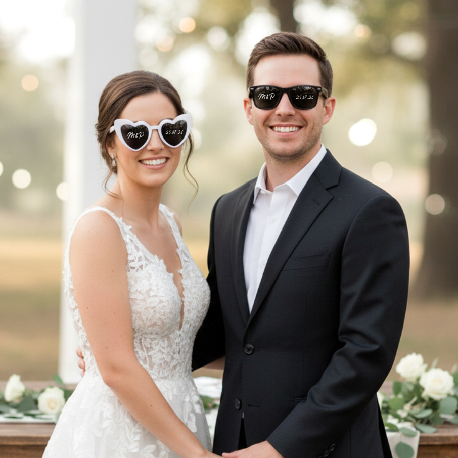 Lunettes personnalisées mariage - Le duo des mariés