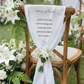 Panneau de chaise commémoratif mariage en tissu personnalisé – Hommage aux êtres chers – Version élégance