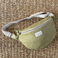 Sac banane vert mousse 100% lin