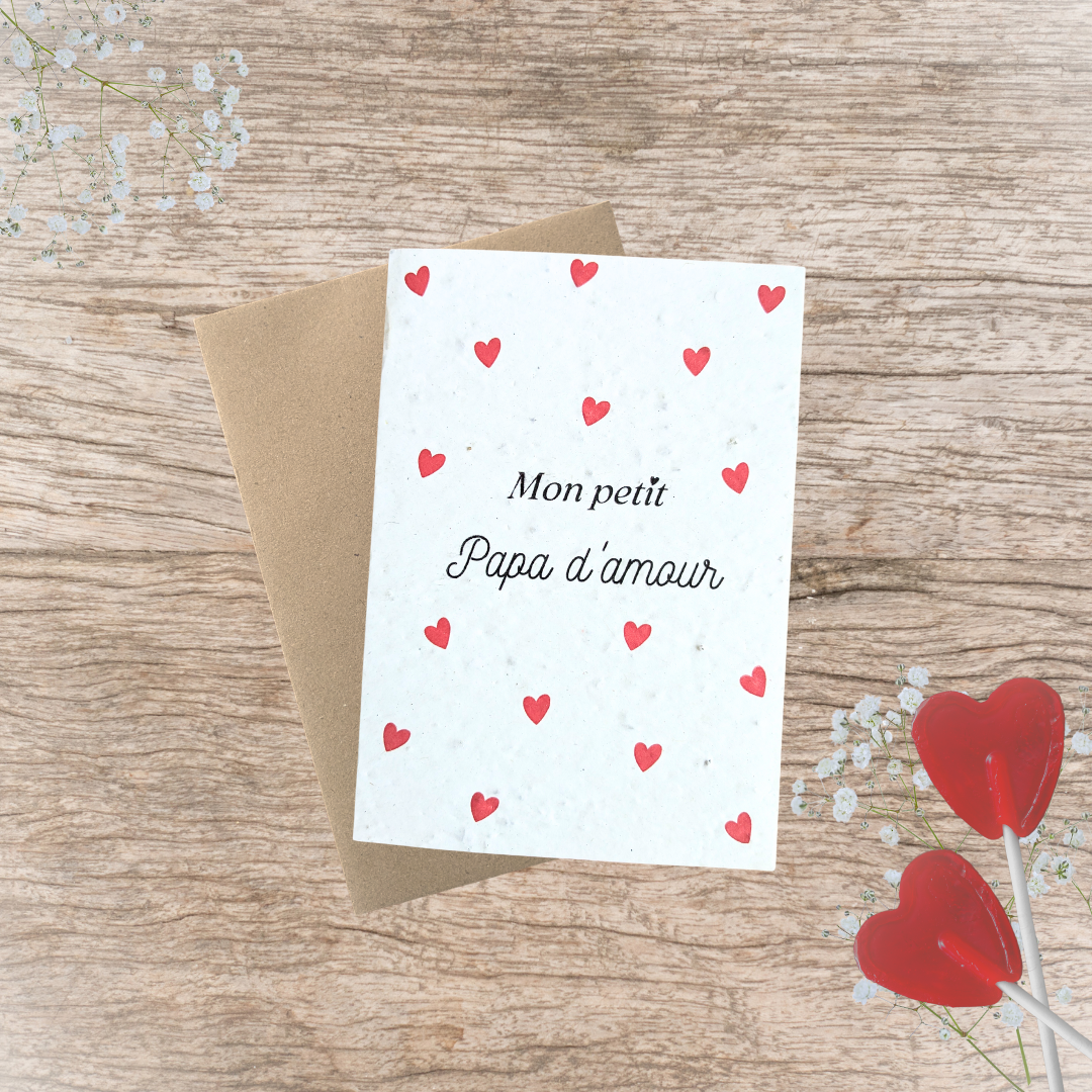 Carte à planter collection Amour Papa d'amour personnalisable