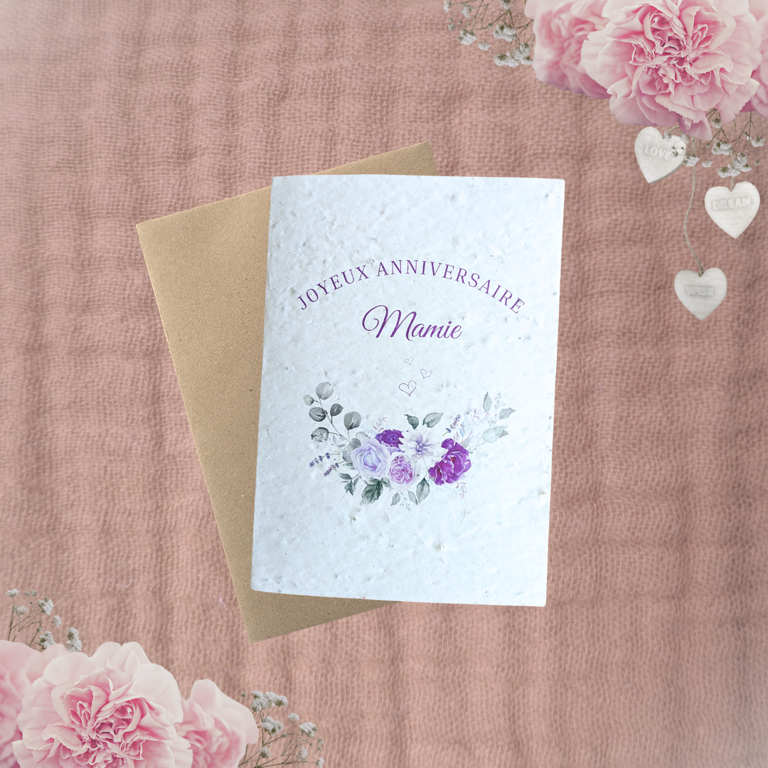 Carte à planter Joyeux anniversaire personnalisable