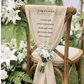 Panneau de chaise commémoratif mariage en tissu personnalisé – Hommage aux êtres chers – Version élégance