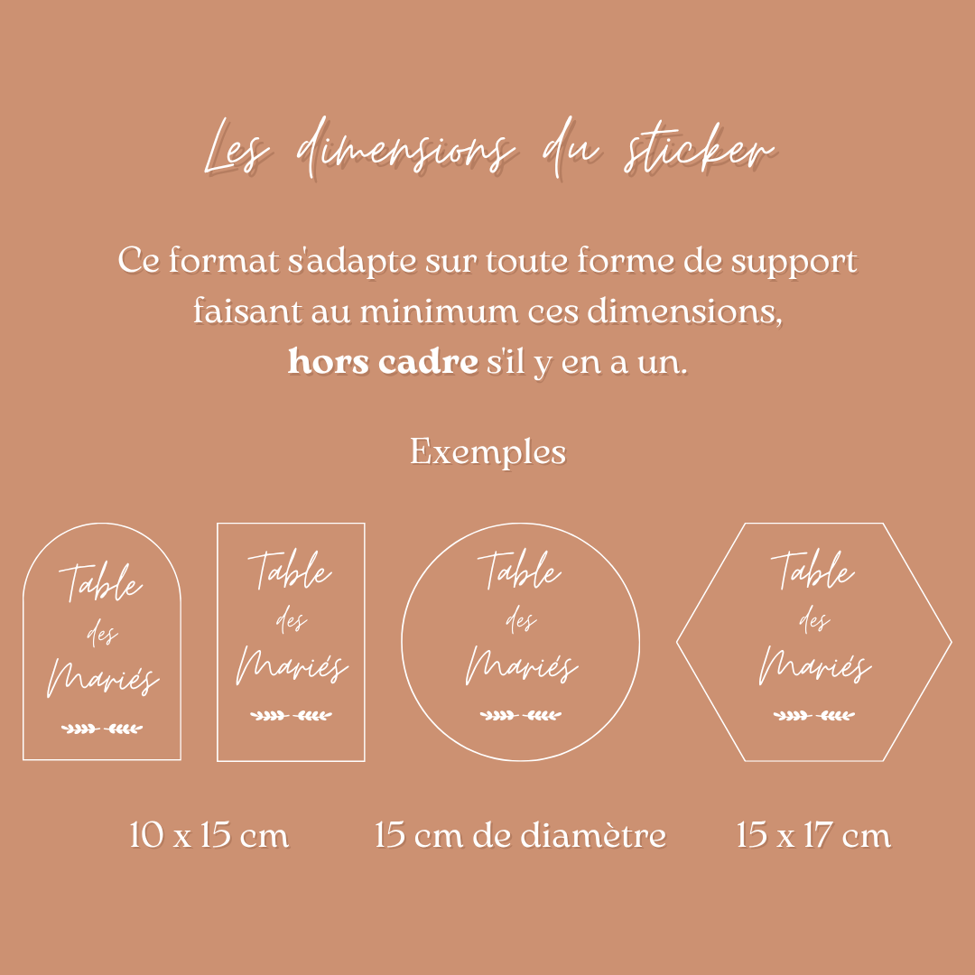 Sticker personnalisé nom de table - Mariage & Événement